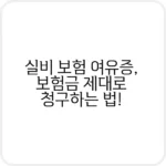 실비 보험 여유증 안내